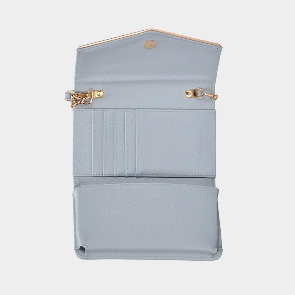 Madeline Love Blue Envelope Wallet on Chain Wristlet Clutch / Crossbody Bag - Bags & Wallets - desc