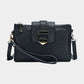 Madeline Love Black Belt Buckle Pointed Wristlet Clutch / Crossbody Bag - Bags & Wallets