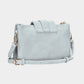 Madeline Love Gray Belt Buckle Pointed Wristlet Clutch / Crossbody Bag - Bags & Wallets - extra