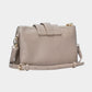 Madeline Love Taupe Belt Buckle Pointed Wristlet Clutch / Crossbody Bag - Bags & Wallets - extra