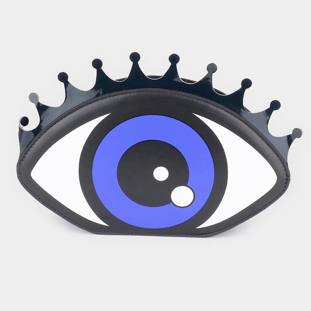 Madeline Love Black Faux Leather Evil Eye Clutch Bag - Bags & Wallets