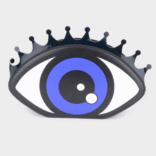 Madeline Love Black Faux Leather Evil Eye Clutch Bag - Bags & Wallets