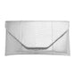Madeline Love Silver Snake Skin Patterned Envelope Clutch / Shoulder Bag - Bags & Wallets - desc