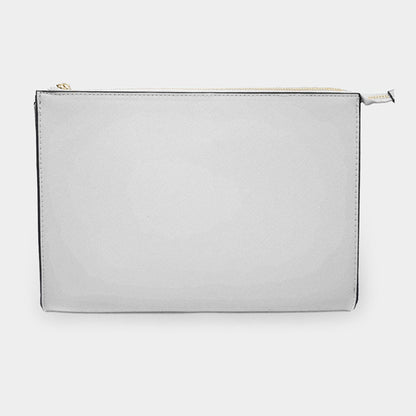 Madeline Love Silver Solid Faux Leather Clutch Bag - Bags & Wallets