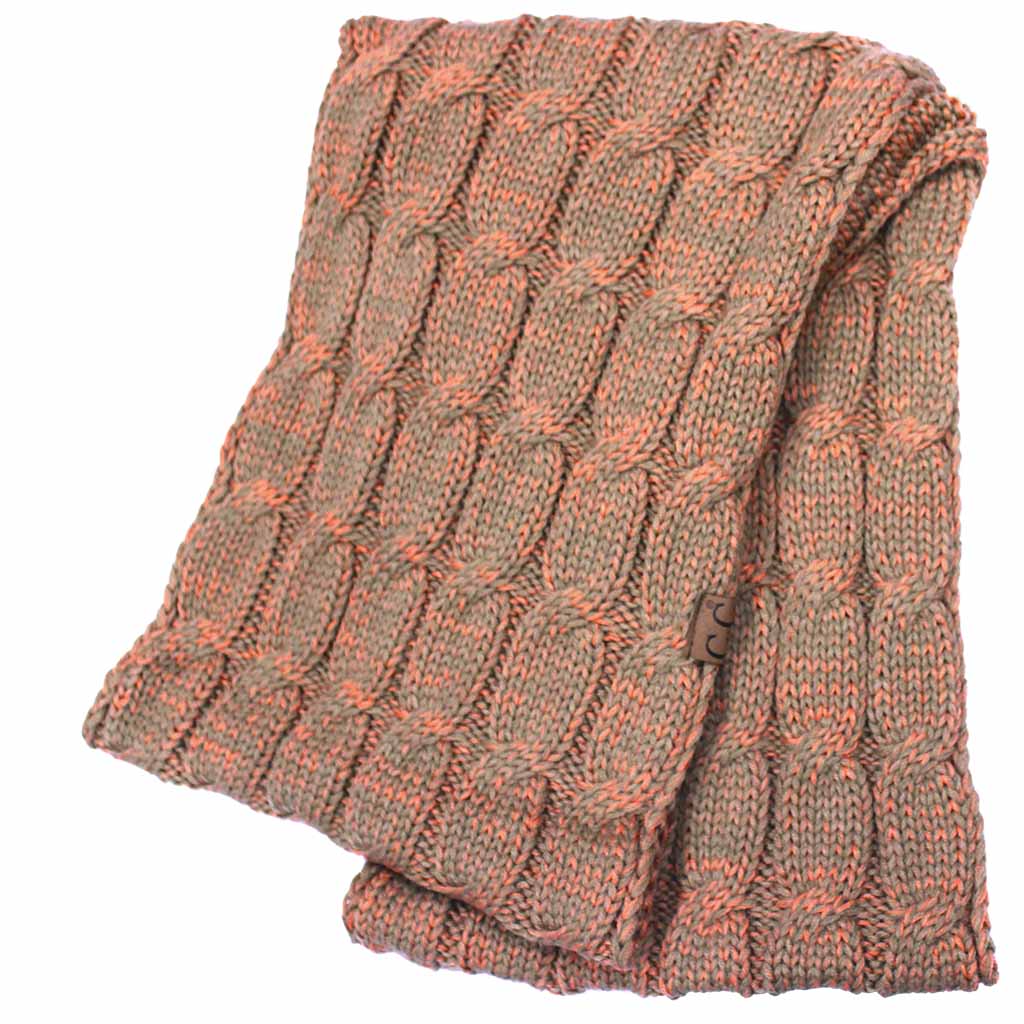 C.C Two Tone Cable Infinity Scarf