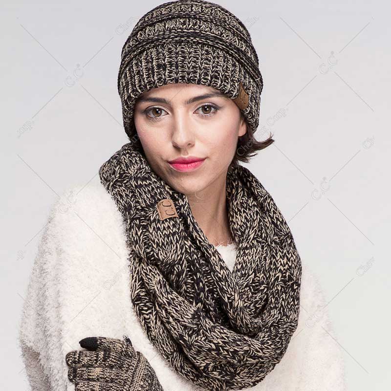 C.C Two Tone Cable Infinity Scarf