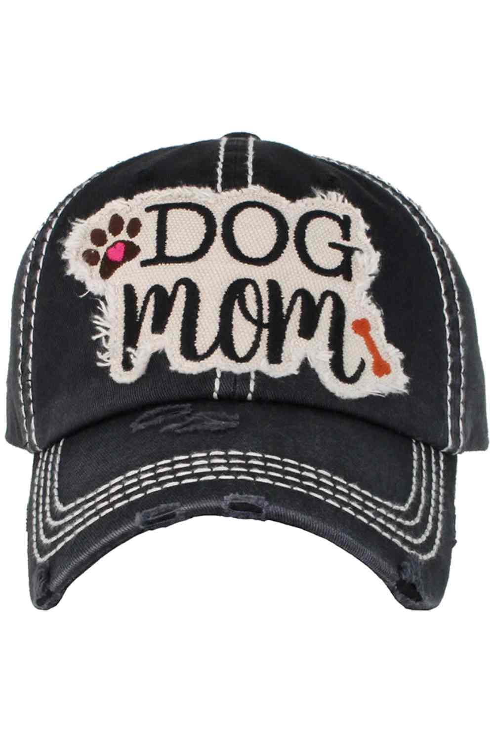 Black Celebrate your love for furry friends with the Dog Mom Vintage Baseball Cap, designed with a classic distressed look and fun embroidered message. Comfortable and adjustable for everyday wear, this casual cap adds a cute, playful touch to errands, walks, or relaxed weekend outfits.