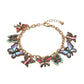Madeline Love Antique Gold, Multi Multi Butterfly Charm Station Bracelet - Bracelets - desc