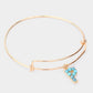 Madeline Love Gold -P- Turquoise Embellished Initial Monogram Charm Bracelet - Bracelets