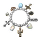 Madeline Love Three Tone Western Blessed Cactus Cowboy Boot Dice Cross Pearl Charm Beaded Stretch Bracelet - Bracelets - desc