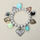 Madeline Love Three Tone Love Heart Star Charm Beaded Stretch Bracelet - Bracelets