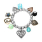 Madeline Love Three Tone Love Heart Star Charm Beaded Stretch Bracelet - Bracelets - desc