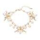 Madeline Love Cream, Gold Bow CHarm Pearl Beaded Bracelet - Bracelets - desc