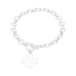 Madeline Love Silver Matte Hammered Metal Cross Charm Toggle Chain Link Bracelet - Bracelets - desc
