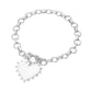 Madeline Love Rhodium Bead Mother of Pearl Heart Charm Toggle Chain Bracelet - Bracelets - desc