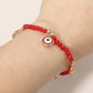 Madeline Love Gold, Red Evil Eye Clover Peace Elephant Hamsa Hand Charm Beaded Stretch Bracelet - Bracelets