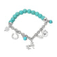 Madeline Love Silver SECRET BOX_Western Horse Horse Shoe Cowboy Hat Pearl Charm Beaded Stretch Bracelet - Bracelets - desc