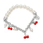 Madeline Love Silver SECET BOX_Cherry Charm Pearl Beaded Stretch Bracelet - Bracelets - desc