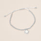 Madeline Love Cream, Rhodium CZ Rim Mother of Pearl Quatrefoil Charm Beaded Adjustable Cinch Pull Tie Bracelet - Bracelets