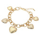 Madeline Love Gold Chunky Heart Charm Station Chain Bracelet - Bracelets - desc