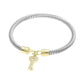 Madeline Love Two Tone Two Tone CZ Pave Key Charm Cable Bangle Bracelet - Bracelets - desc