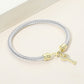 Madeline Love Two Tone Two Tone CZ Pave Key Charm Cable Bangle Bracelet - Bracelets - extra