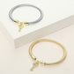 Madeline Love Two Tone Two Tone CZ Pave Key Charm Cable Bangle Bracelet - Bracelets - extra