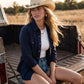 C.C Knitted Cowboy Hat With Turquoise Stone And Engraved Aztec Pattern Band - Cowboy Hats