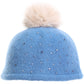 C.C Rhinestone Beanie Hat With Pom