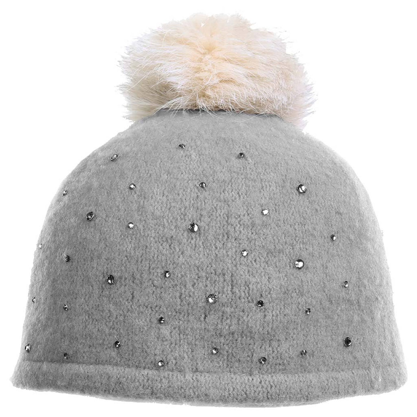 C.C Rhinestone Beanie Hat With Pom