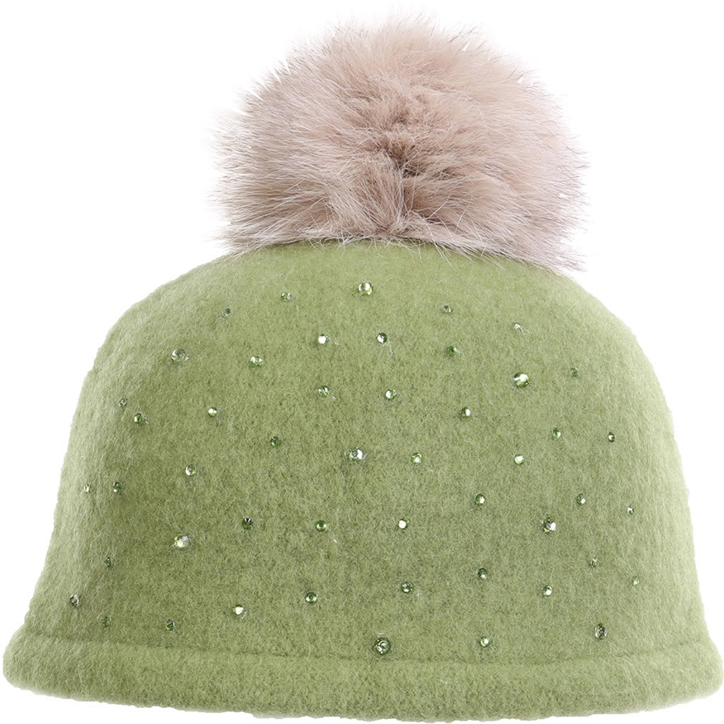 C.C Rhinestone Beanie Hat With Pom