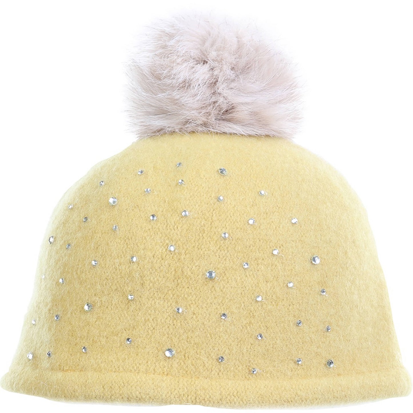 C.C Rhinestone Beanie Hat With Pom
