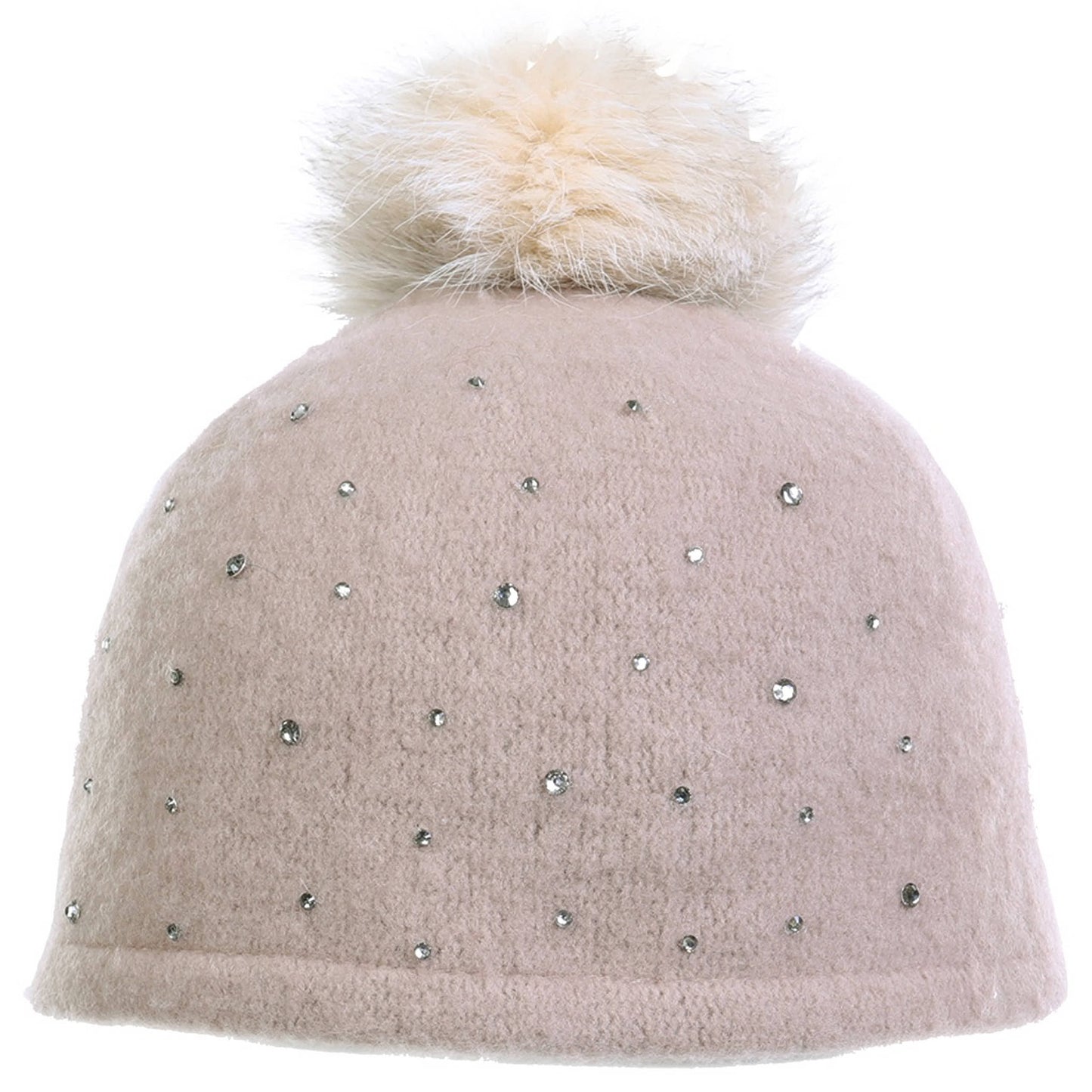 C.C Rhinestone Beanie Hat With Pom