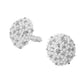 Madeline Love Silver, White Beaded Pearl Rhinestone Embellished Dome Clip On Earrings - desc