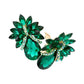 Madeline Love Emerald Teardrop Stone Accented Clip on Evening Earrings - desc