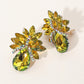 Madeline Love AB, Lt Col Topaz Teardrop Stone Accented Clip on Evening Earrings
