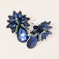Madeline Love Montana Blue Teardrop Stone Accented Clip on Evening Earrings