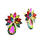 Madeline Love Vitrail Medium Teardrop Stone Accented Clip on Evening Earrings - desc
