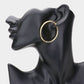 Madeline Love Gold 1.75" Hypoallergenic metal hoop clip on earrings - desc