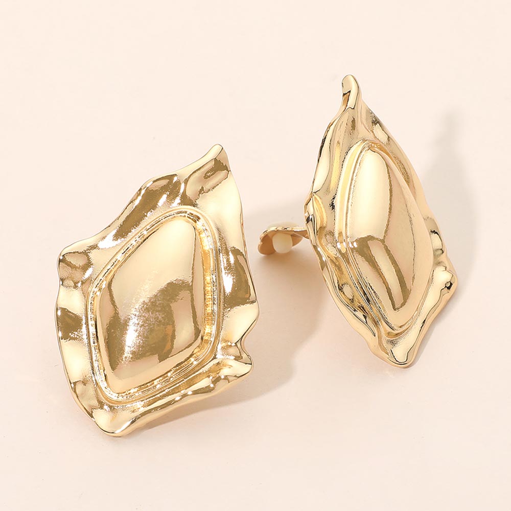 Madeline Love Gold Abstract Metal Frame Clip On Earrings