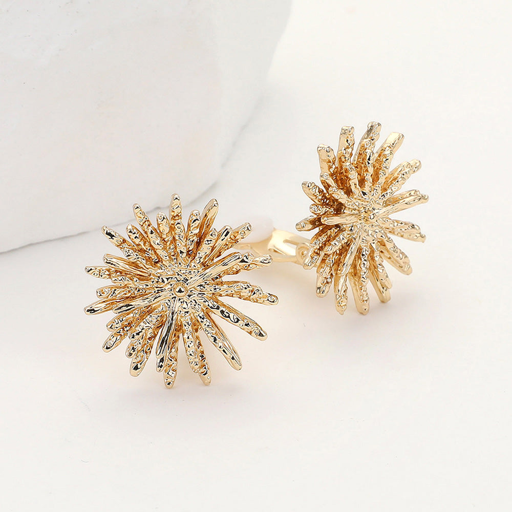 Madeline Love Gold Textured Metal Spike Clip On Earrings