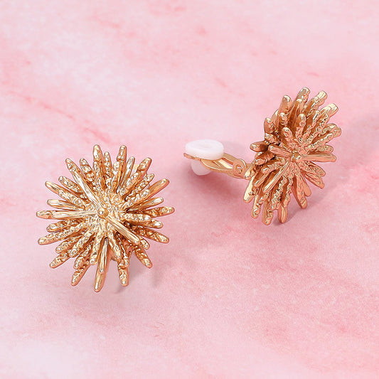 Madeline Love Matte gold Textured Metal Spike Clip On Earrings