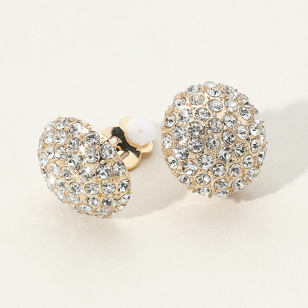 Madeline Love Gold Stone Stud Clip On Earrings