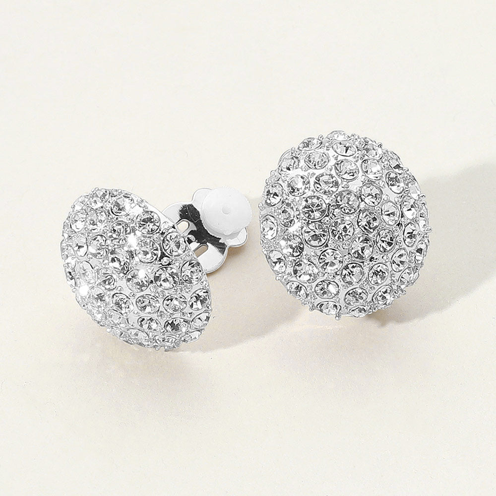 Madeline Love Silver Stone Stud Clip On Earrings