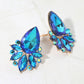 Madeline Love Blue Teardrop Stone Cluster Accent Marquise Stone Embellished Evening Clip On Earrings