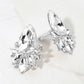 Madeline Love Clear, Silver Teardrop Stone Cluster Accent Marquise Stone Embellished Evening Clip On Earrings