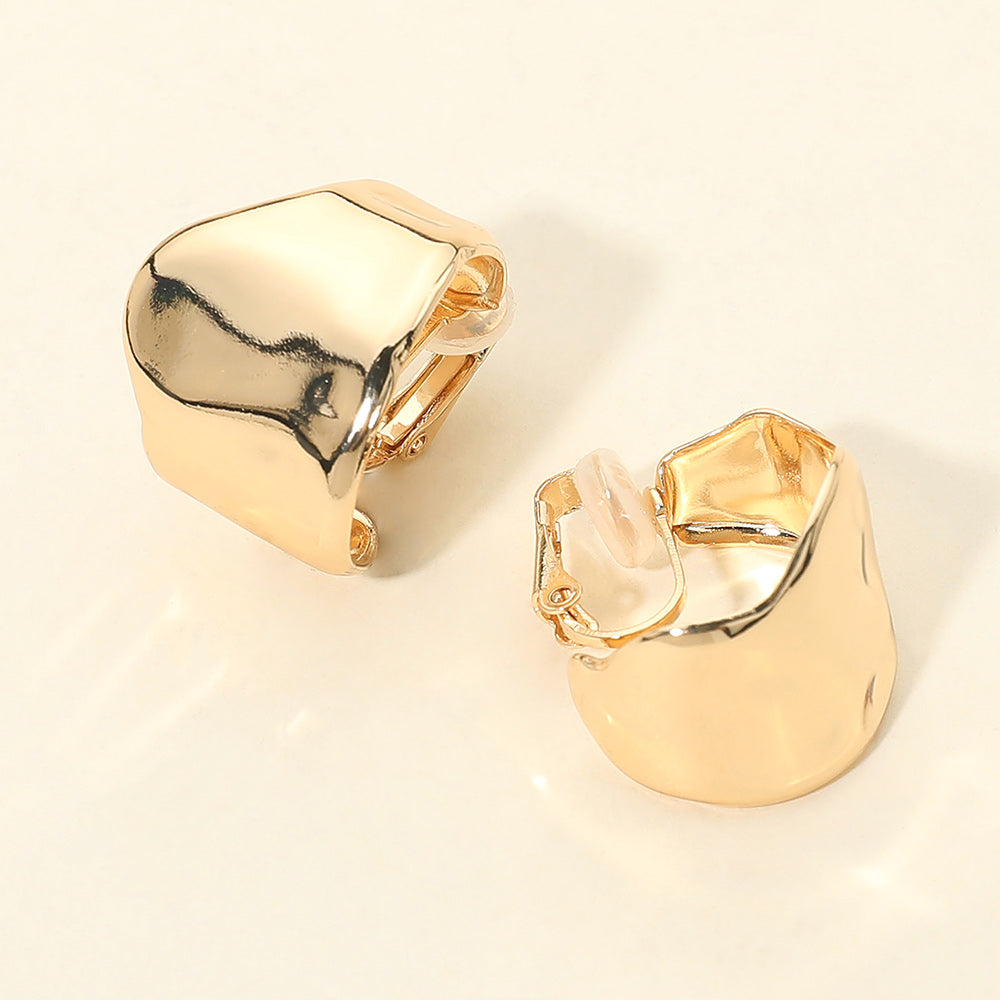 Madeline Love Gold Sculpted Metal Clip On Earrings