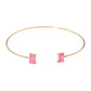 Madeline Love Fuchsia SECRET BOX_Minimal Rectangular Stone Cluster Tip Cuff Bracelet - Hair Accessories - desc