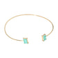 Madeline Love Mint SECRET BOX_Minimal Rectangular Stone Cluster Tip Cuff Bracelet - Hair Accessories - desc