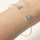 Madeline Love Turquoise SECRET BOX_Minimal Rectangular Stone Cluster Tip Cuff Bracelet - Hair Accessories